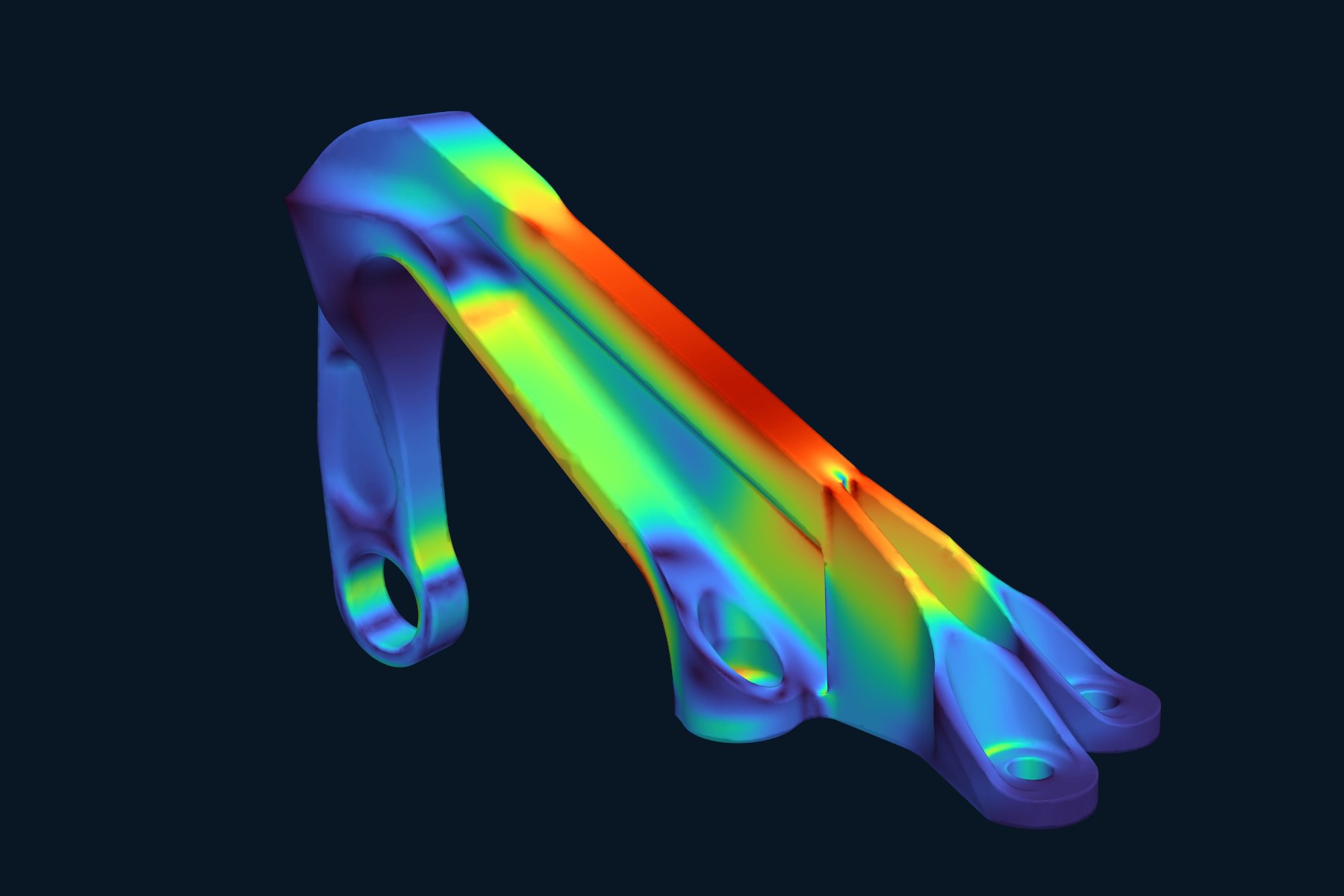 Aero bracket visualized with PyVista